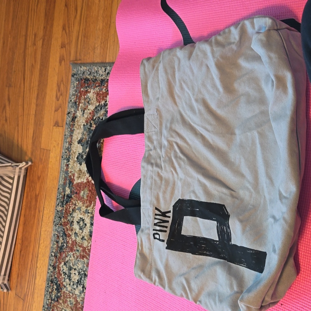 Victoria's secret pink gray tote bag
